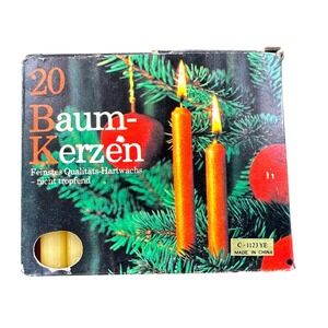 Baum-Kerzen Christmas Tree Candles 4in Yellow Vintage 20 Non-Drip C-1123 YE